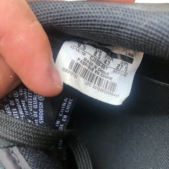 2018 Nike Air Force 1 Low Black Orange Peel Size 9.5 - Picture 8 of 13